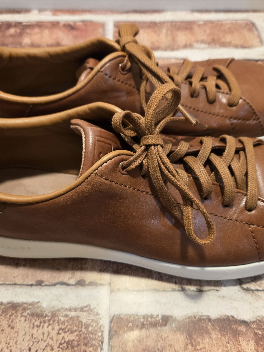 Cole Haan Brown Leather Low-Top Sneakers with White Sole - Picture 6 of 12
